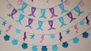 Diy mermaid banner idea \/ Diy mermaid birthday banner idea