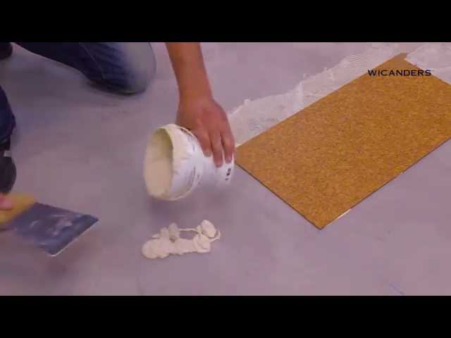 Watch How to install Wicanders glue down cork flooring on YouTube.