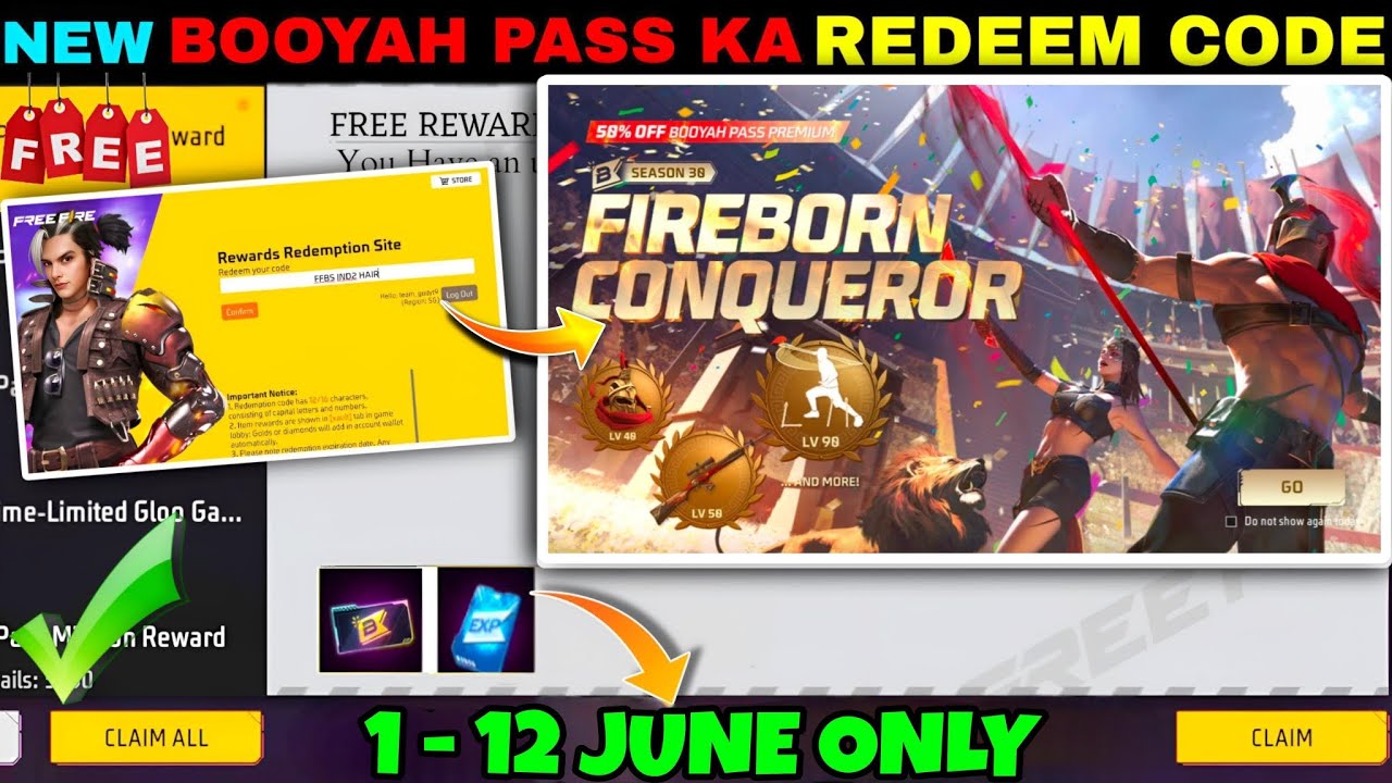 FREE FIRE REDEEM CODE TODAY 9 JUNE REDEEM CODE FREE FIRE | FF REDEEM CODE TODAY 9 JUNE