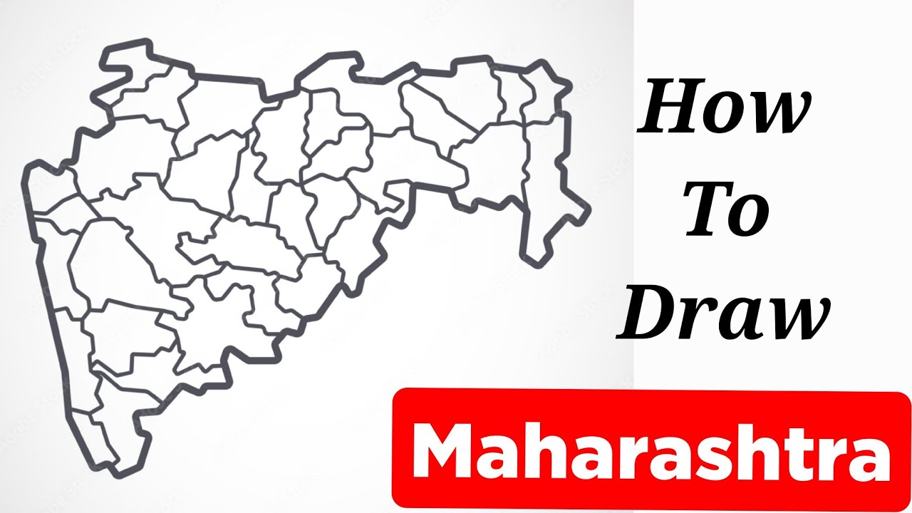 Drawing Maharashtra State with District Map - Easy Trick - YouTube