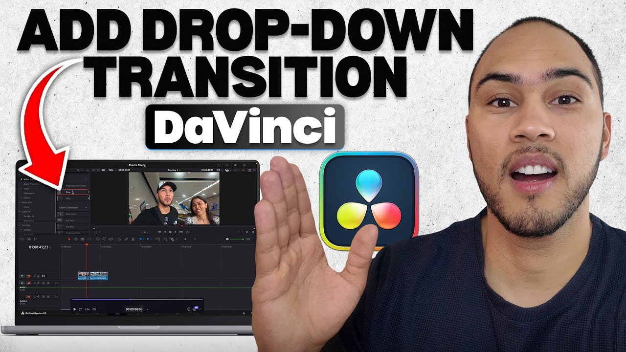 How to Add a Drop Down Transition in DaVinci Resolve - YouTube