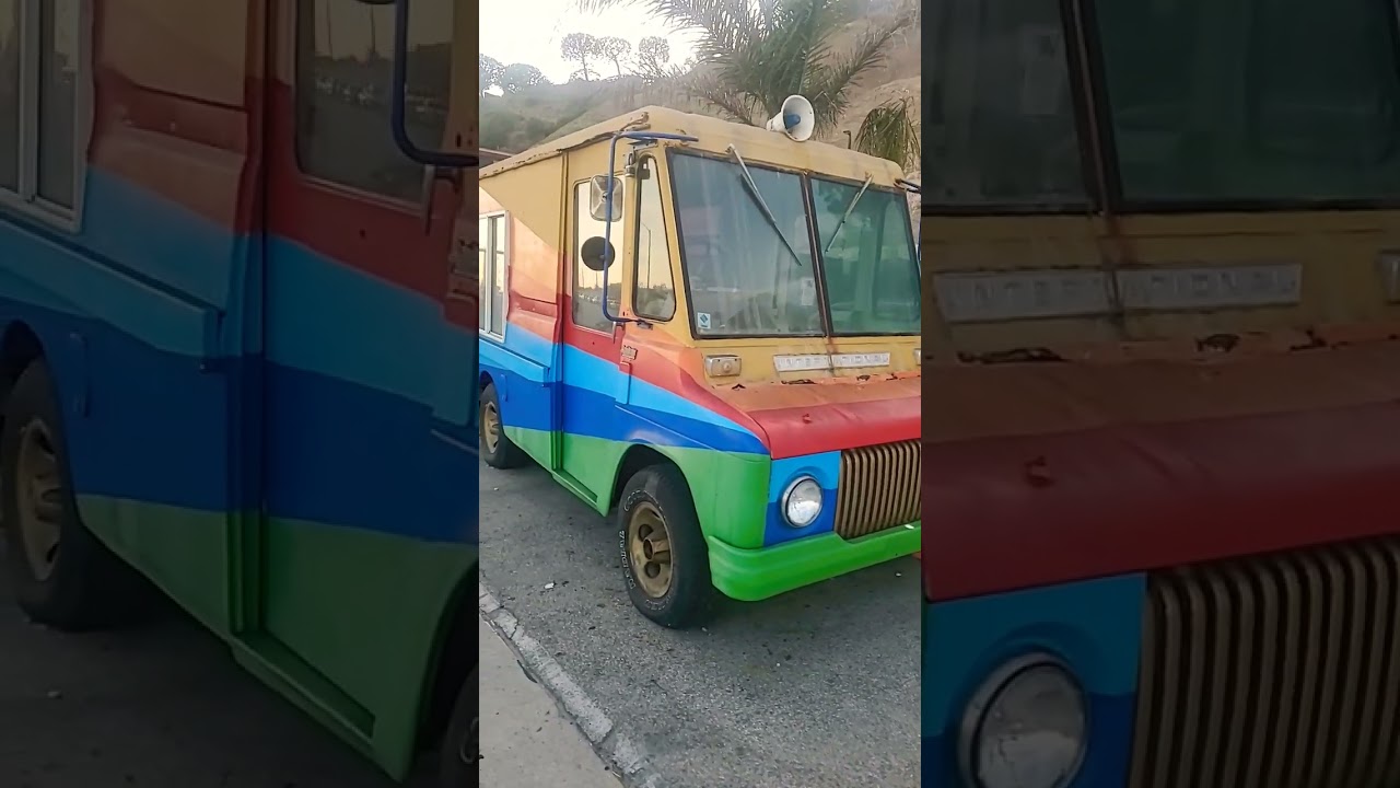 vintage rainbow international ice cream truck nobu malibu