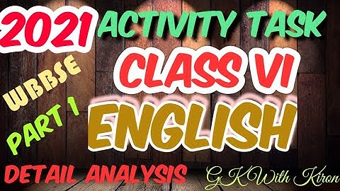 Class 6 Model activity task English Part 1 2021 Full solved || Class VI English activity task 2021