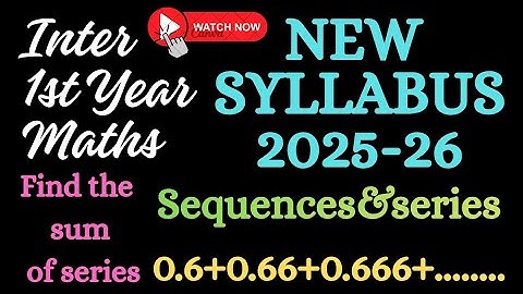 Sequences and series@maths naresh eclass