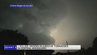 1 dead, nearly 2 dozen injured after multiple tornadoes sweep through Mississippi