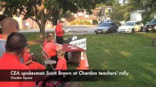 Chardon Education Association rallies before board meeting.