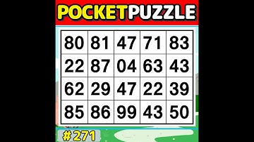 【Pocket Puzzle】 Improve memory & focus with number search 《Number Search|Brain training》 #271