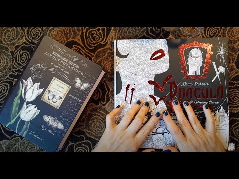 ASMR | Request! Dracula Coloring Book - Show & Tell - Whispered Chat & Pencils at Coffee Time!