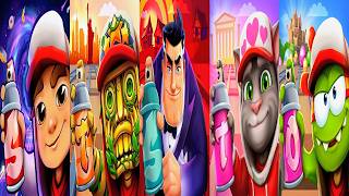 Subway Surfers 🆚 Talking Tom Gold Run 🆚 Temple Run 2 🆚 Agent Dash 🆚 Om Nom Rush Games & New Updates screenshot 1