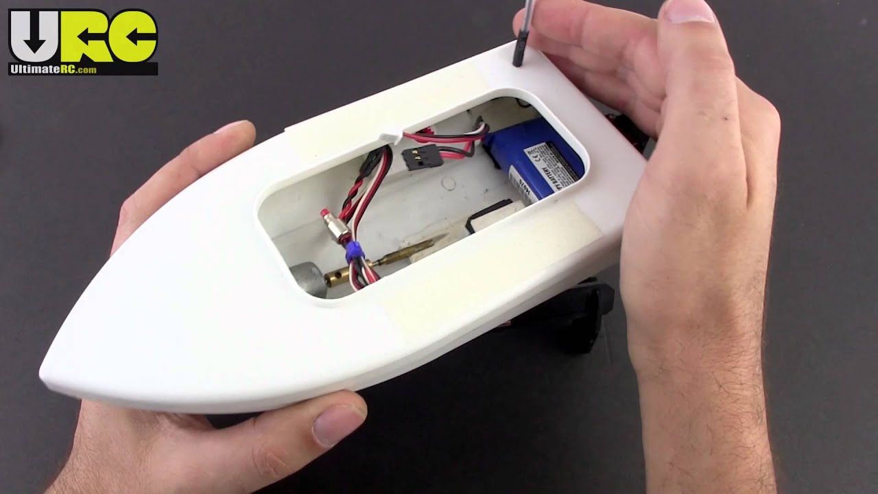 Mini RC boat custom push bar for recovery duty - YouTube