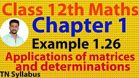 12 th maths/ Example 1.26/chapter 1/ Application of matrices and determinants