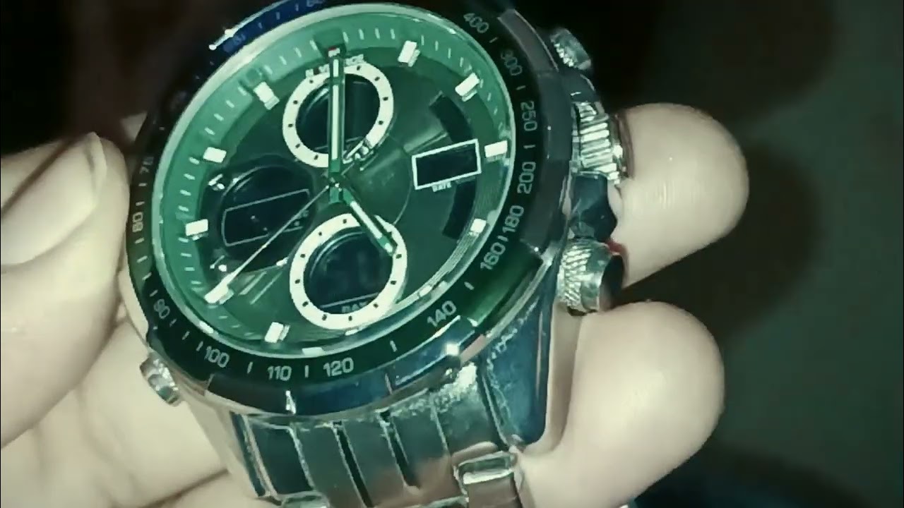 Naviforce NF 9197- Green Luxury Mens Fashion Watch Hands On