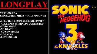 Sonic The Hedgehog 3 Knuckles Usa Sega Genesis - Longplay - Miles Tails Prower