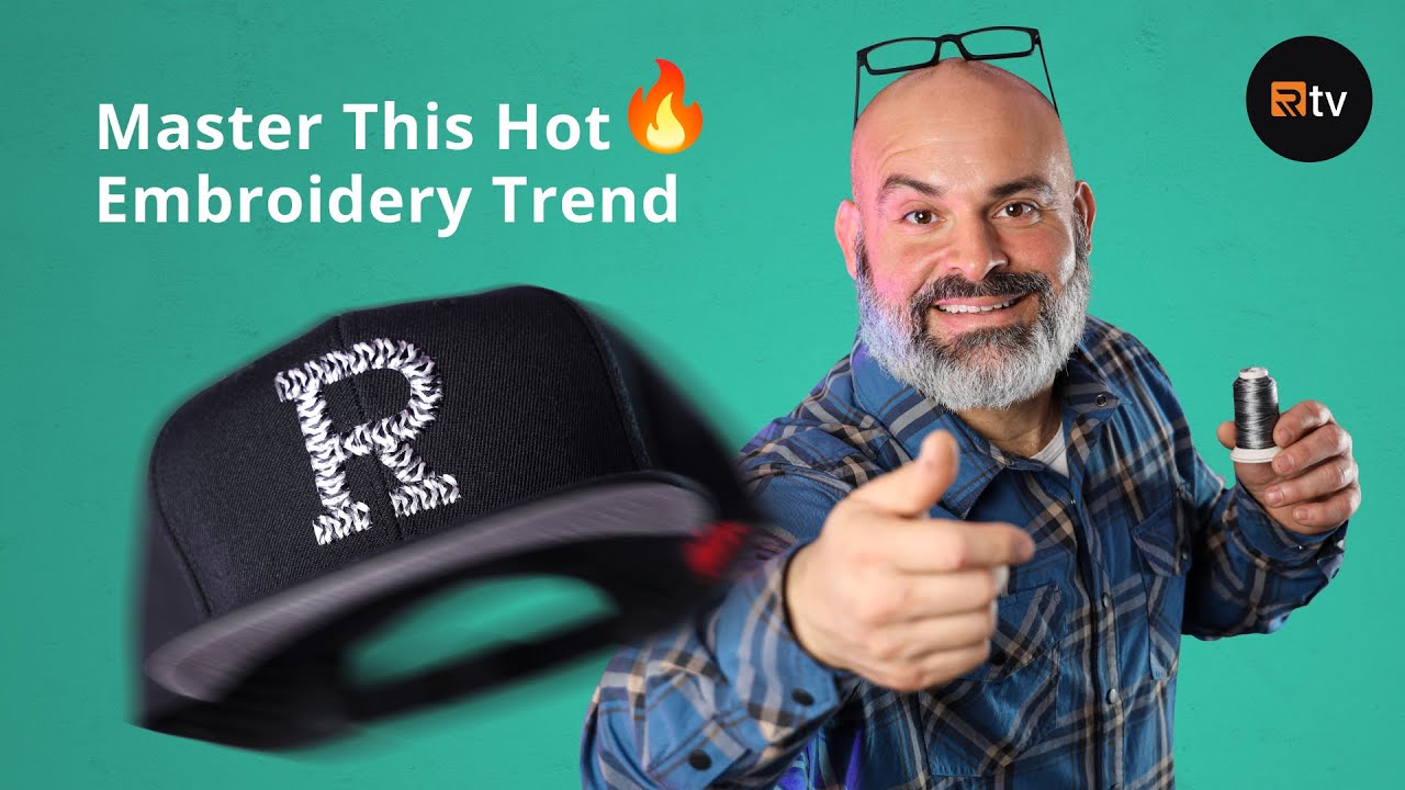 Embroidering a Weave Design with Variegated Thread on a 6-Panel Cap