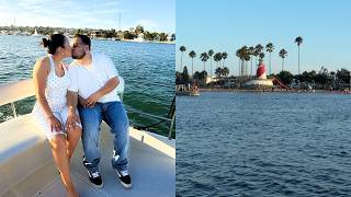 our first time renting a duffy boat in newport beach! sunset cruise, snacks + more!