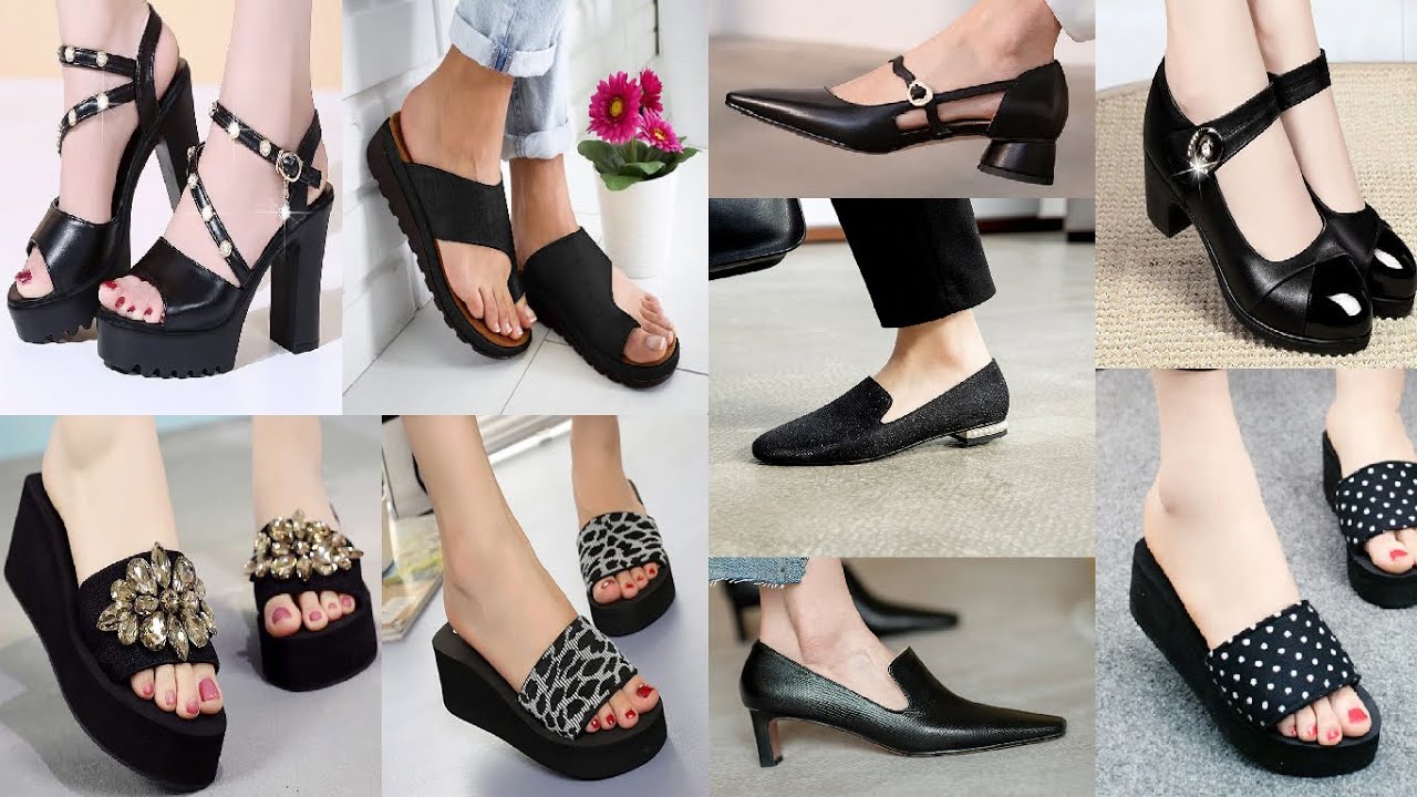 PURE BLACK SANDALS AND DRESS SHOES FOR WOMEN 2021||summer 2021 and office Dress shoes collection
