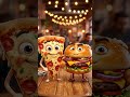 Pizza 🍕 vs Burger 🍔 | Funny Food Friends Animation 😂✨ #shorts