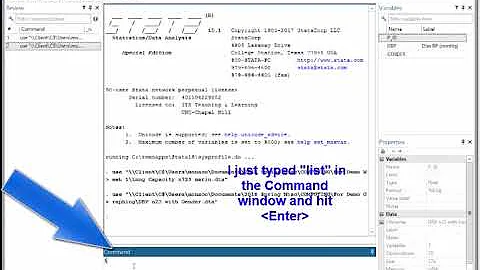 1.1 Stata:  Getting Started Part 1 - Windows and C...