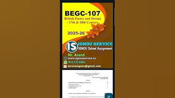 BEGC-107 Solved Assignment 2025-26 #ignou #ignousolvedassignment #ignou2026 #ignouhelp #ignouservice