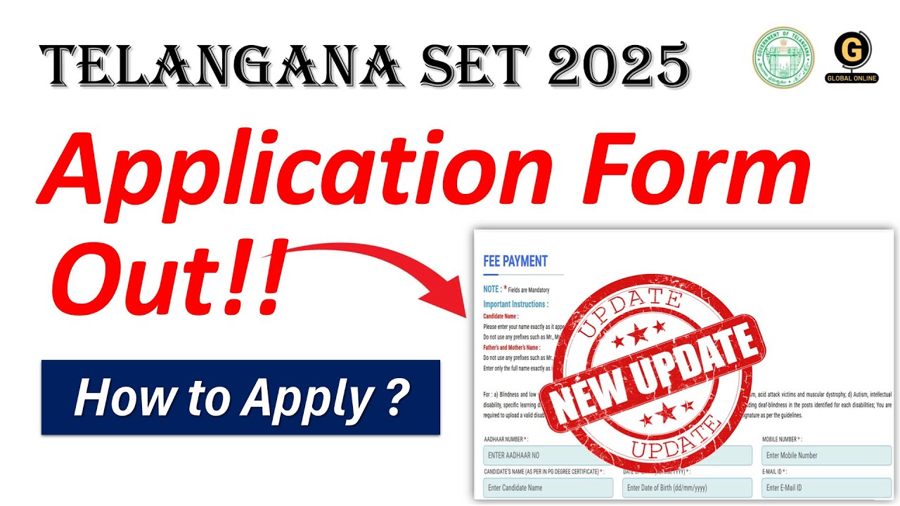 Официальное уведомление Telangana SET | Форма заявки уже доступна | как подать заявку на TGSET 