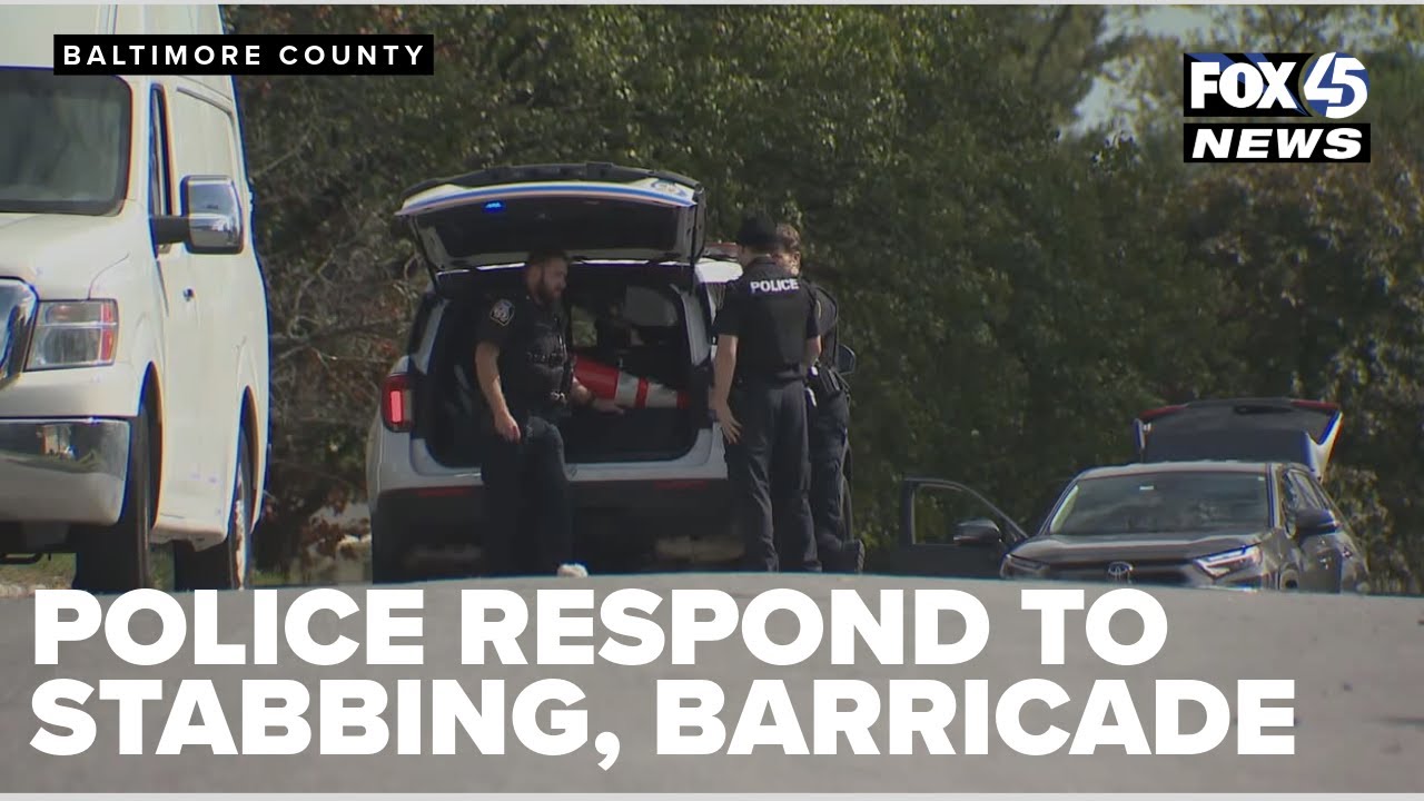 Police on scene of barricade after stabbing in Baltimore County - YouTube
