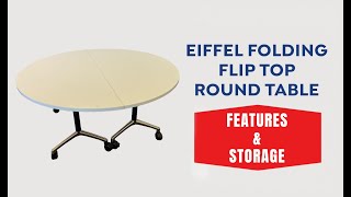 Features & Storage Of The Eiffel Folding Filp Top Round Table - Available From Buy Direct Online