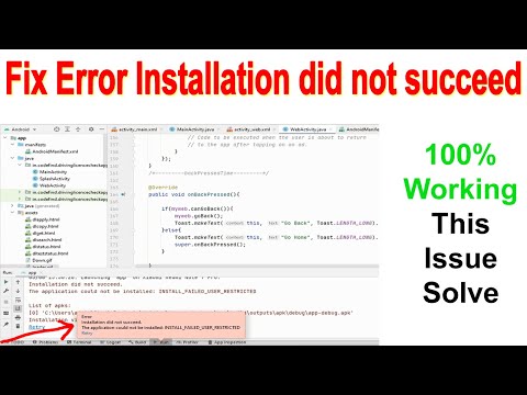 Error Installation did not succeed  The Application count not be installed INSTALL FAILED USER RESTR