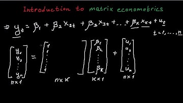 Introduction to Matrix Formulation of Econometrics