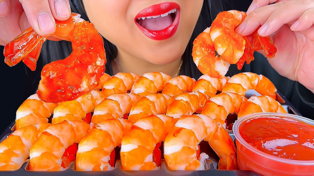 JUMBO TIGER SHRIMP DRENCHED IN HABANERO SAUCE | ASMR | MUKBANG | EATING SOUNDS | EATING SHOW