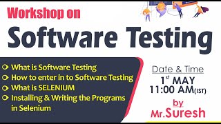 Workshop on Software Testing | by Mr.Suresh