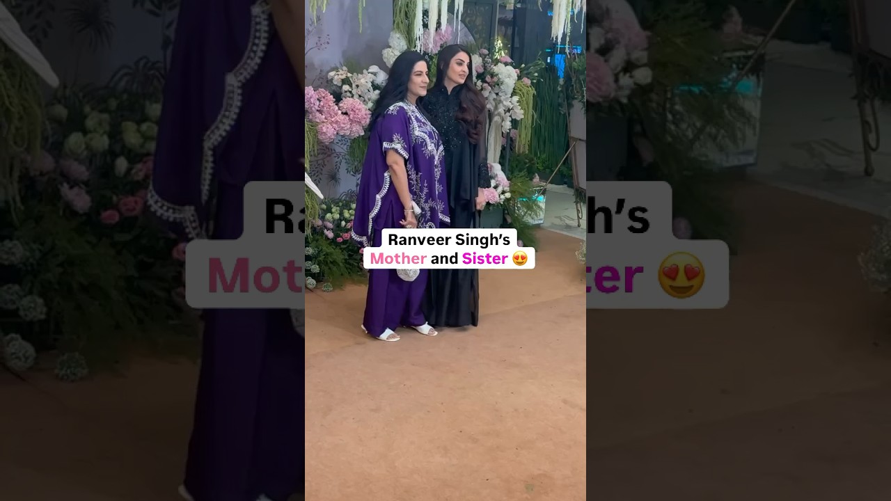 Ranveer Singh’s mother and sister at an engagement party today. 