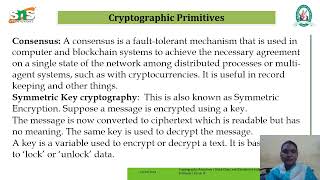 BLOCKCHAIN AND DISTRIBUTIVE LEDGER I CRYPTOGRAPHIC PRIMITIVES I SNS INSTITUTIONS