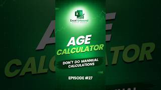 Excel Age Calculator in 30 Seconds 🤯 | Excel Trick You Must Know! #Shorts