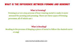 Difference between Forming and Bending | Mechanicaleducation.com
