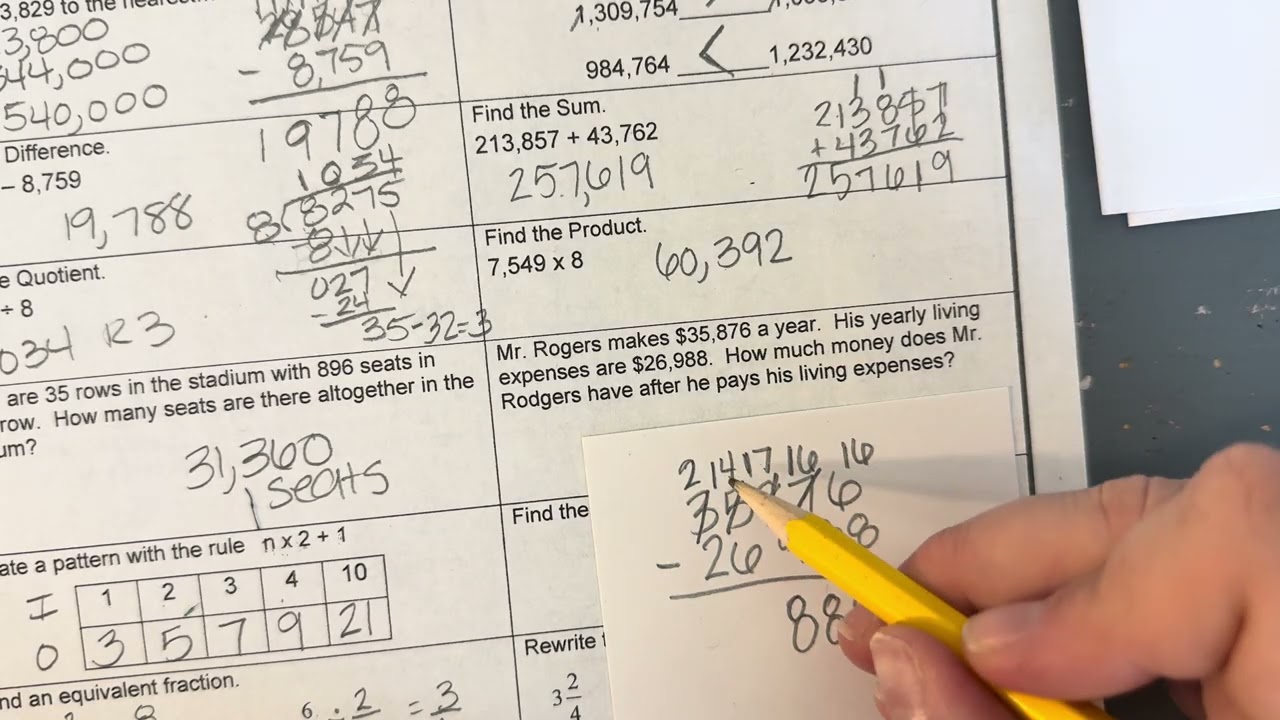 Weekly Math Review Q3:1 THURSDAY