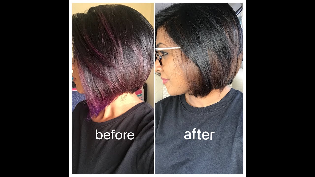 Color Change Purple To Light Brown Dark Ash Blonde Hair