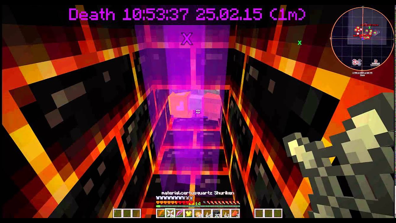 Let's Play Minecraft - Material Energy^4 1.1 #14 "Nether Fighting in Hard Mode" (HD/German)