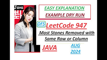 Most Stones Removed with Same Row or Column | Leetcode 947 | DFS | Java Code | Developer Coder
