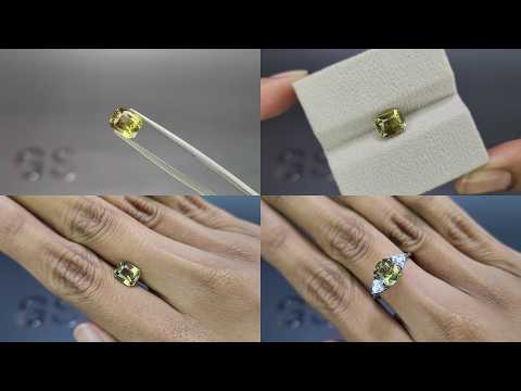 Unheated gelber grüner saphir im radiant schliff 2,52 karat, Madagaskar Video  № 1