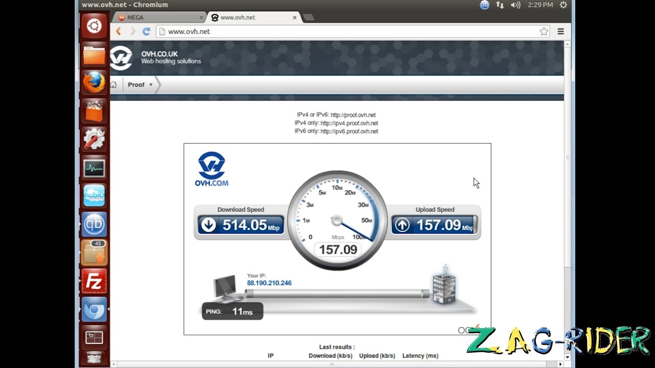 Mega Co Nz Test De D Bit Avec La Fibre Optique Youtube