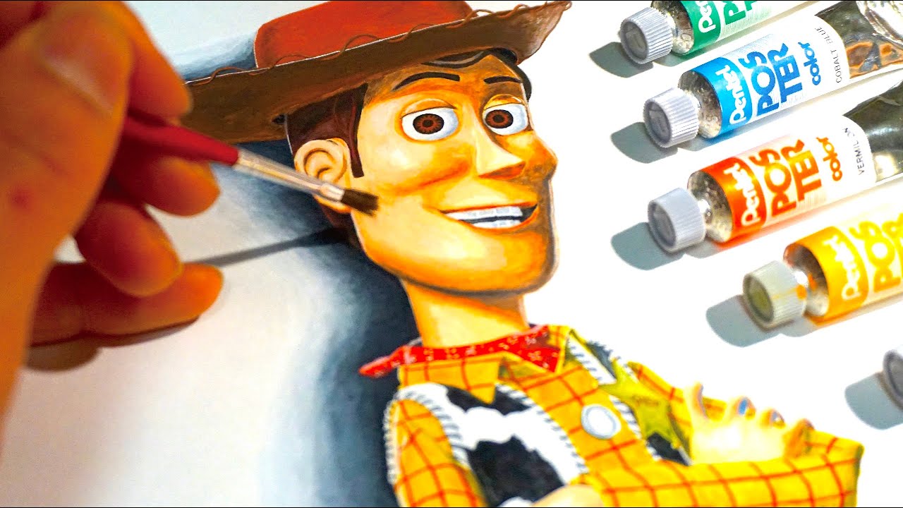 3d ウッディイラストを水彩で描いてみた Drawing Toy Story 4 3d Woody Pixar How To Draw Woody Watercolor Process Youtube