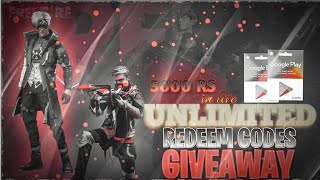 FREE FIRE UNLIMITED GOOGLE PLAY REDEEM CODE GIVEAWAY IN LIVE | REDEEM CODES GIVEAWAY WITH TEAMCODE screenshot 4