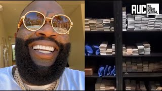 Rick Ross Wont Stop Trolling 50 Cent Shows Stash Of Money He Keeps In His Mansion
