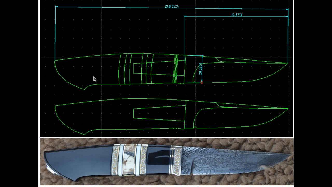 Видео урок как сделать шаблон ножа в бесплатной программе LibreCAD