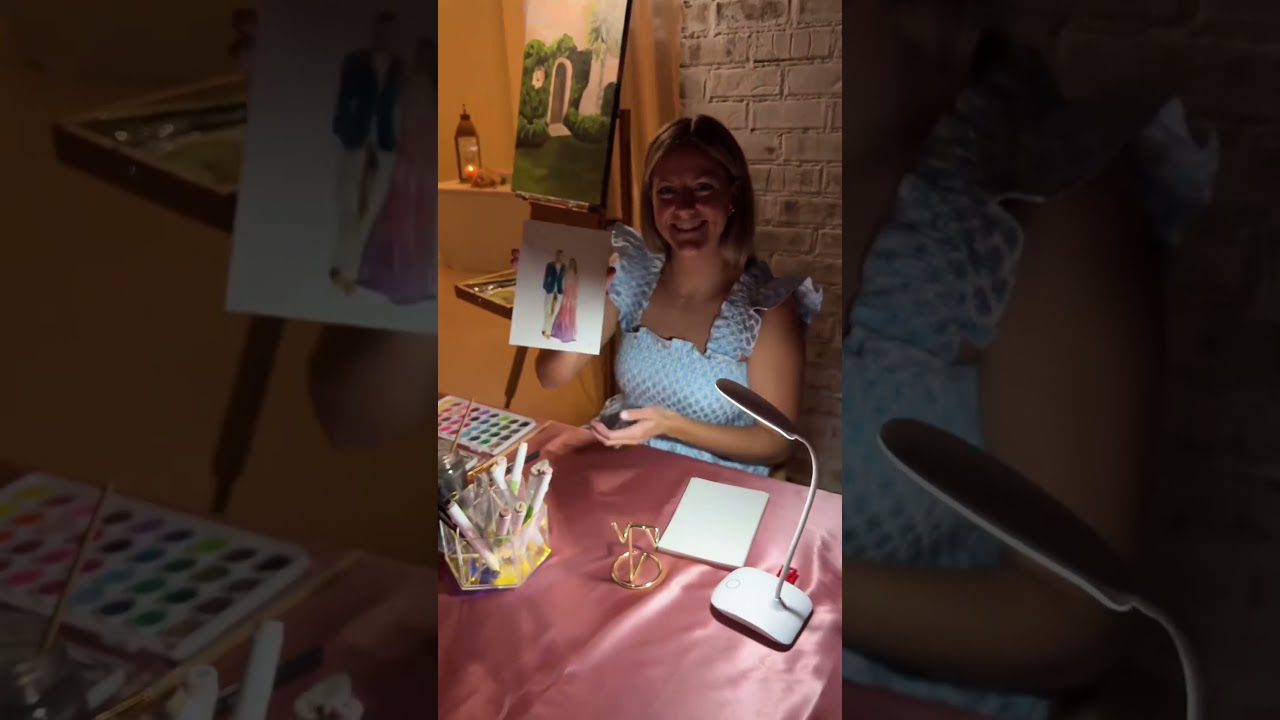 Live Wedding Painting + Watercolor Guest Portraits in ONE Night 