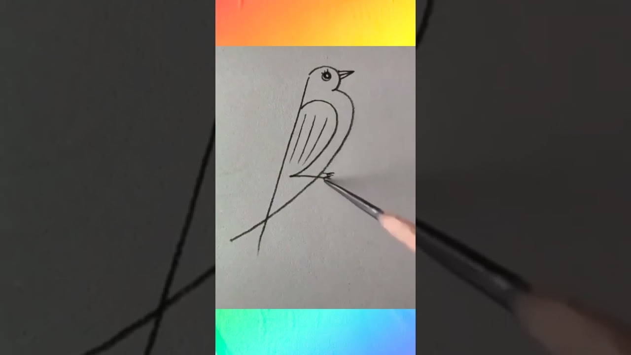 como desenhar um pássaro bonito passo a passo. coleção de