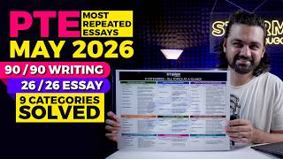PTE Most Repeated Essays May 2026 | 9 Categories | 90/90 Writing Strategy | 26/26 Essay Guaranteed