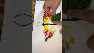 Butterfly with Leaf 🍁🦋 #painting #butterfly  #ytshorts #art #drawing #ytshorts #viral #shorts