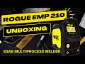 Unboxing the new rogue emp 210 pro portable multiprocess welder from esab