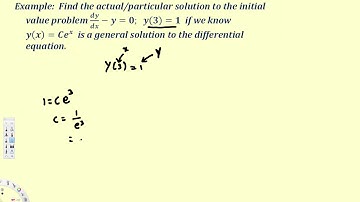 Intro to Initial Value Problems #1 - Differential equations